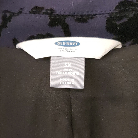 Old Navy 3X Navy Ponte Blazer with Black Flocking - Picture 2 of 5